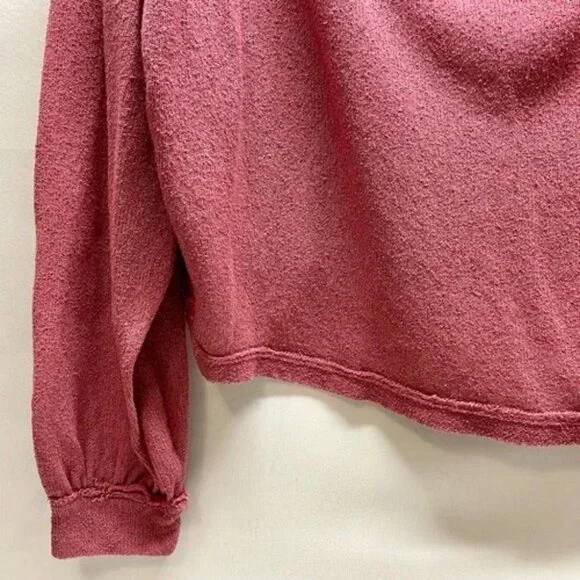 We The Free Stay With Me Hacci Top Women's Small Raspberry Pink Long Sleeve GUC - Picture 3 of 10